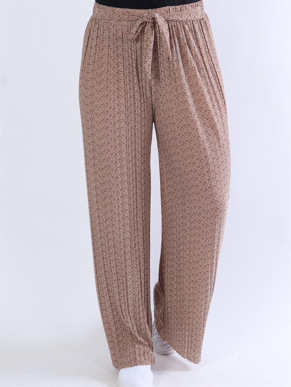 Lajla - Plisseret bukser med småt paisley mønster